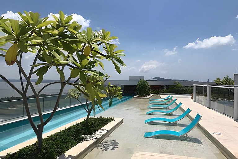1 Quarto Cielo Mar. Banheira de hidromassagem privativa