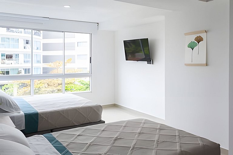 1 quarto com saída direta para a praia de Morros