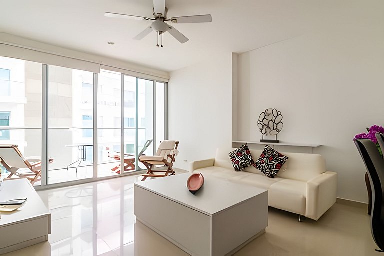 Apartamento de 1 dormitório nos Morros com vista para o mar