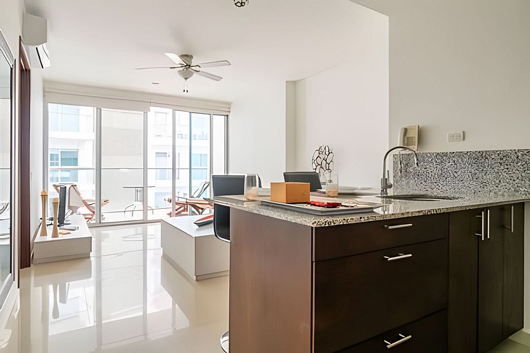 Apartamento de 1 dormitório nos Morros com vista para o mar