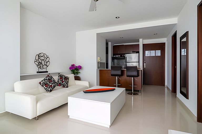 Apartamento de 1 dormitório nos Morros com vista para o mar