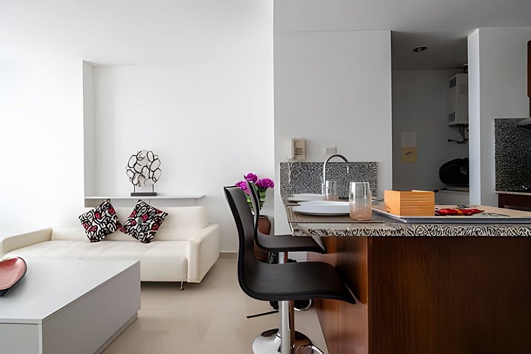 Apartamento de 1 dormitório nos Morros com vista para o mar
