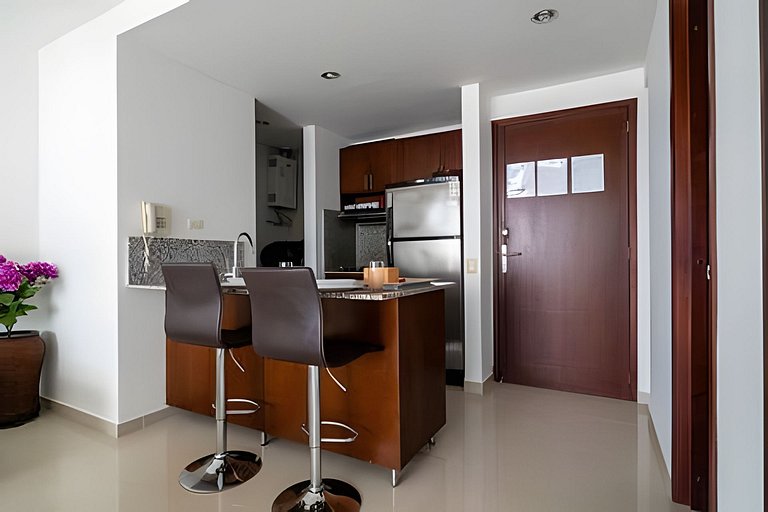 Apartamento de 1 dormitório nos Morros com vista para o mar
