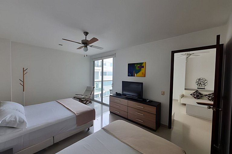 Apartamento de 1 dormitório nos Morros com vista para o mar