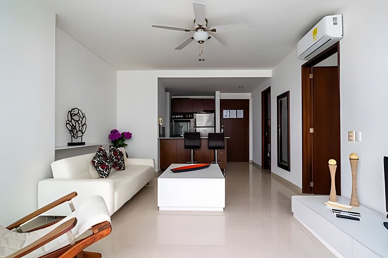 Apartamento de 1 dormitório nos Morros com vista para o mar
