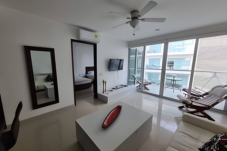 Apartamento de 1 dormitório nos Morros com vista para o mar