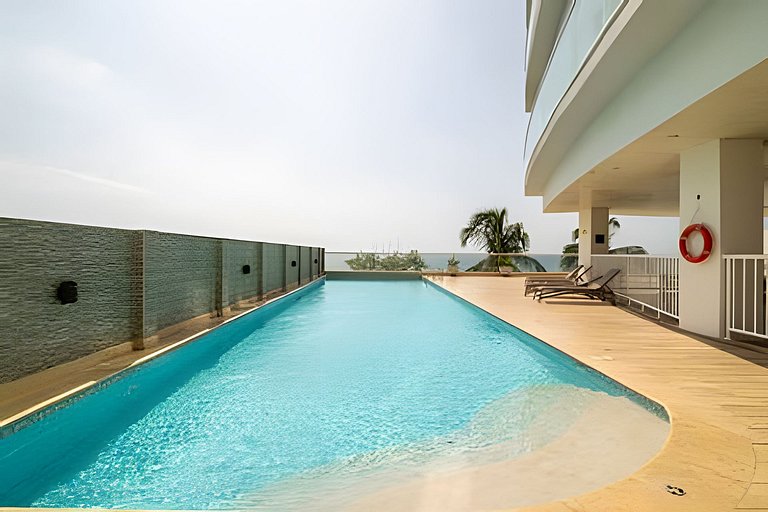 2 quartos com vista para o mar, piscina e spa