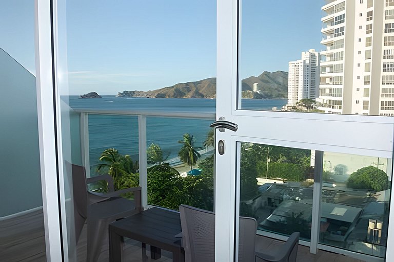 2 quartos com vista para o mar, piscina e spa