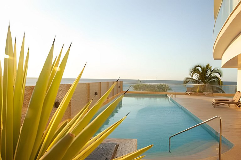 2 quartos com vista para o mar, piscina e spa