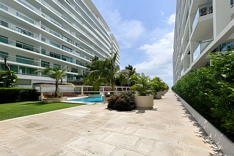1 dormitório e terraço Morros. Vista para o mar