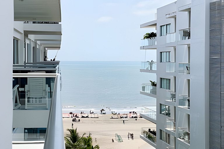 1 dormitório e terraço Morros. Vista para o mar