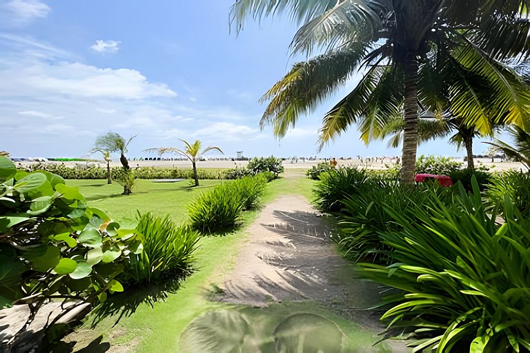 1 dormitório e terraço Morros. Vista para o mar