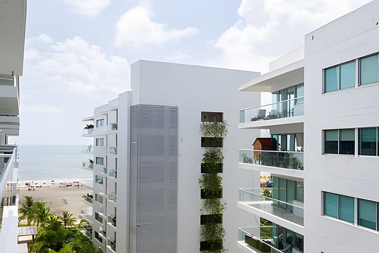1 dormitório e terraço Morros. Vista para o mar