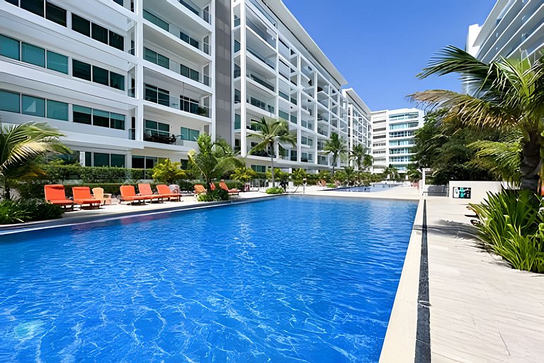 1 dormitório e terraço Morros. Vista para o mar
