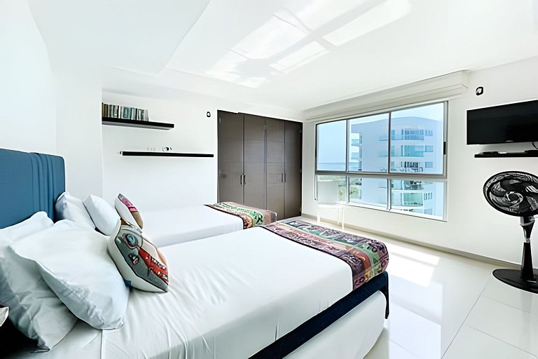 Apartamento com 2 quartos nos Morros, vista para o mar