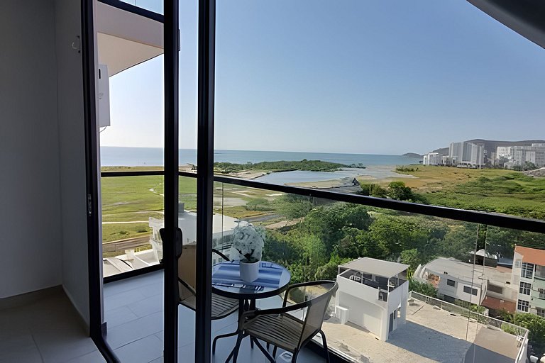 Loft Pozos Colorados. Vista para o mar, piscina e academia