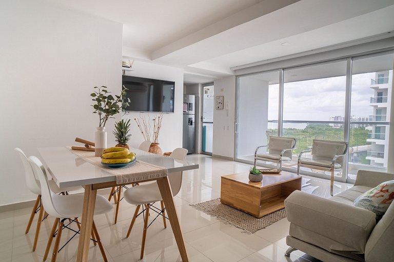 Apartamento de 1 quarto em Morros. Vista para o mar e acesso