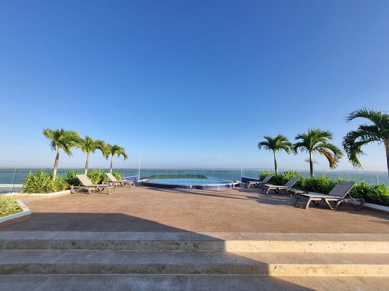 Apartamento de 1 quarto em Morros. Vista para o mar e acesso