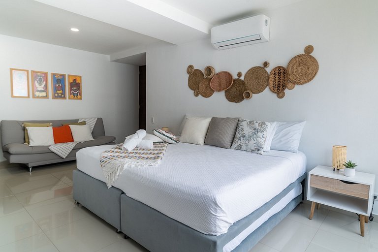 Apartamento de 1 quarto em Morros. Vista para o mar e acesso