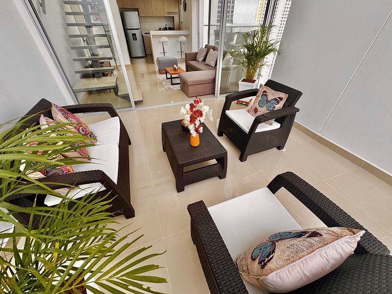 Apartamento de 1 quarto em Bocagrande com vista panorâmica p