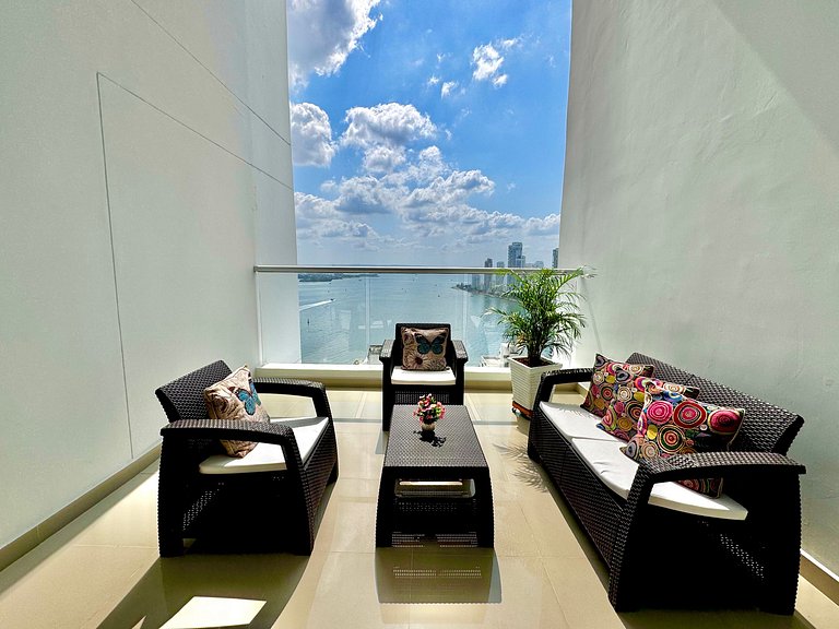 Apartamento de 1 quarto em Bocagrande com vista panorâmica p