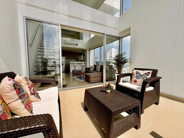 Apartamento de 1 quarto em Bocagrande com vista panorâmica p