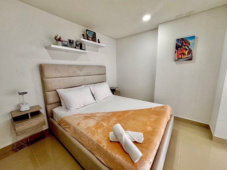 Apartamento de 1 quarto em Bocagrande com vista panorâmica p