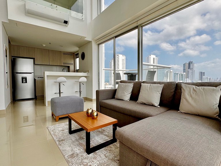 Apartamento de 1 quarto em Bocagrande com vista panorâmica p