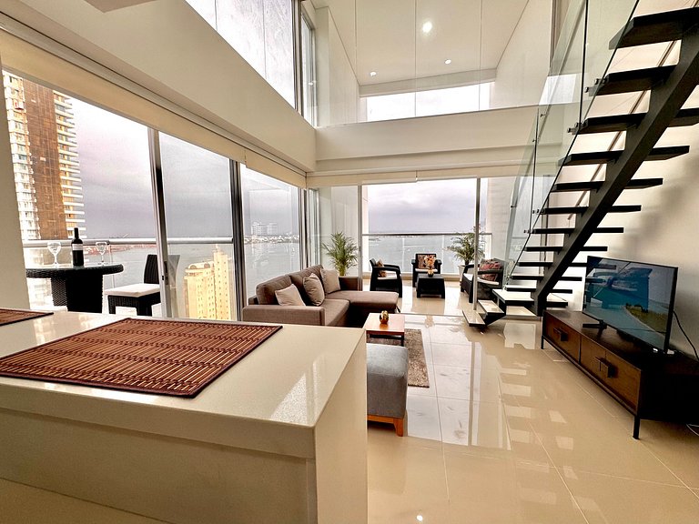 Apartamento de 1 quarto em Bocagrande com vista panorâmica p