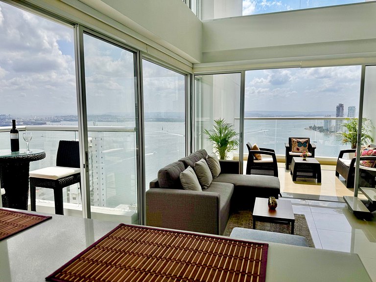 Apartamento de 1 quarto em Bocagrande com vista panorâmica p