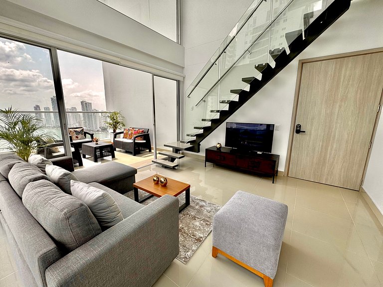 Apartamento de 1 quarto em Bocagrande com vista panorâmica p