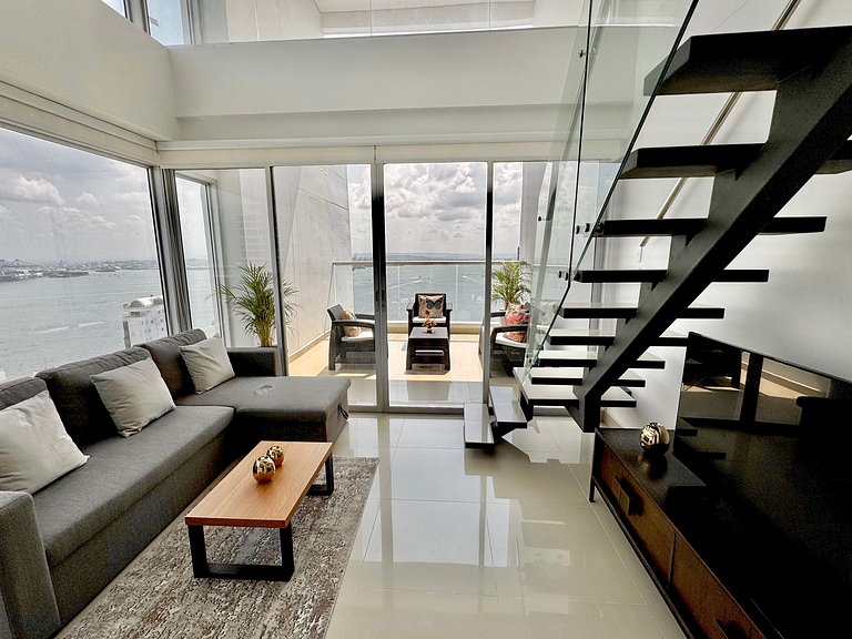Apartamento de 1 quarto em Bocagrande com vista panorâmica p