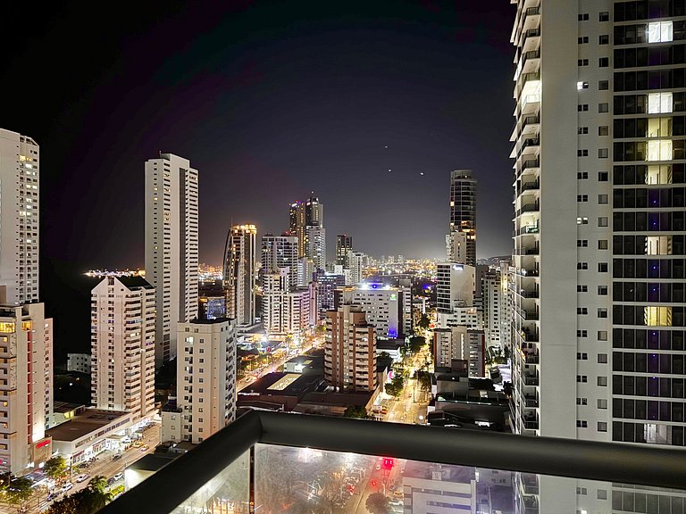 Apartamento de 1 quarto em Bocagrande com vista panorâmica p