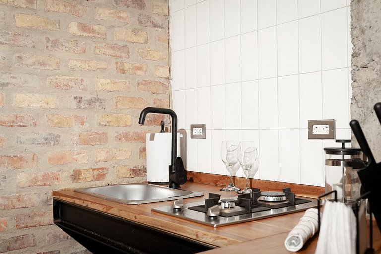 Loft moderno com terraço e cozinha. Centro de Bogotá