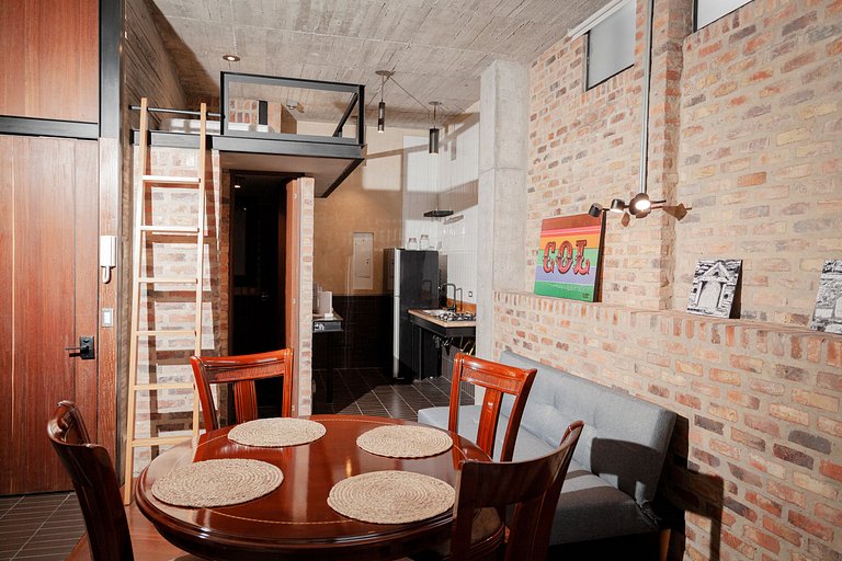 Moderno loft com terraço e cozinha. Centro de Bogotá