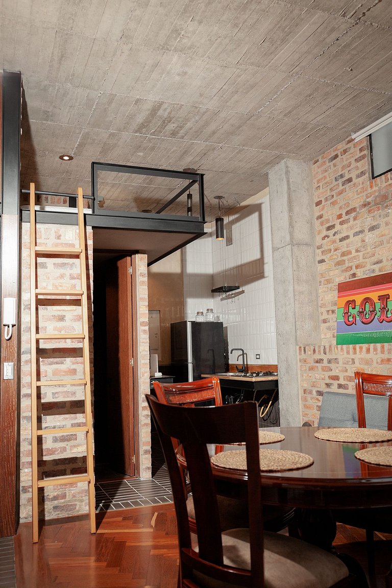Moderno loft com terraço e cozinha. Centro de Bogotá