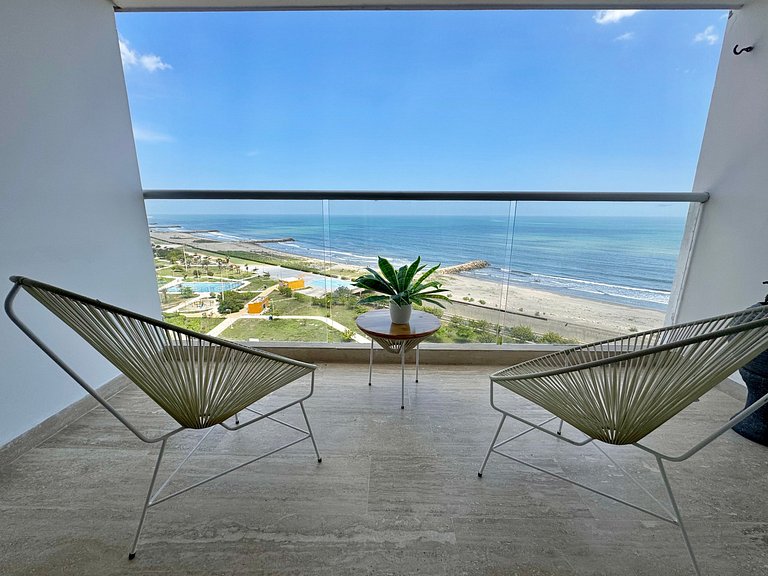 Loft com vista para o mar. Crespo. Piscina