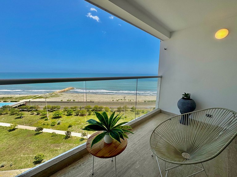Loft com vista para o mar. Crespo. Piscina