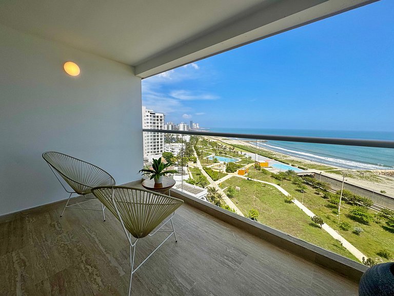 Loft com vista para o mar. Crespo. Piscina