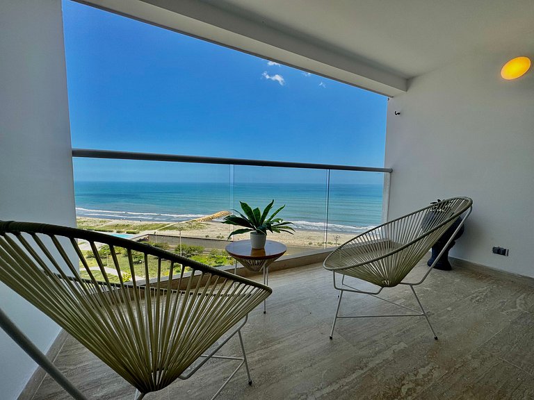 Loft com vista para o mar. Crespo. Piscina