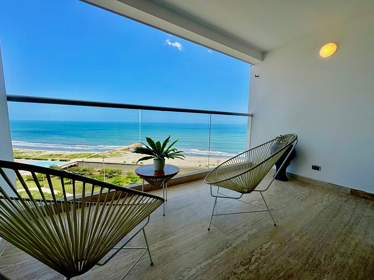 Loft com vista para o mar. Crespo. Piscina