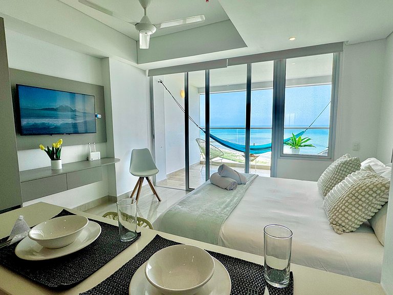 Loft com vista para o mar. Crespo. Piscina