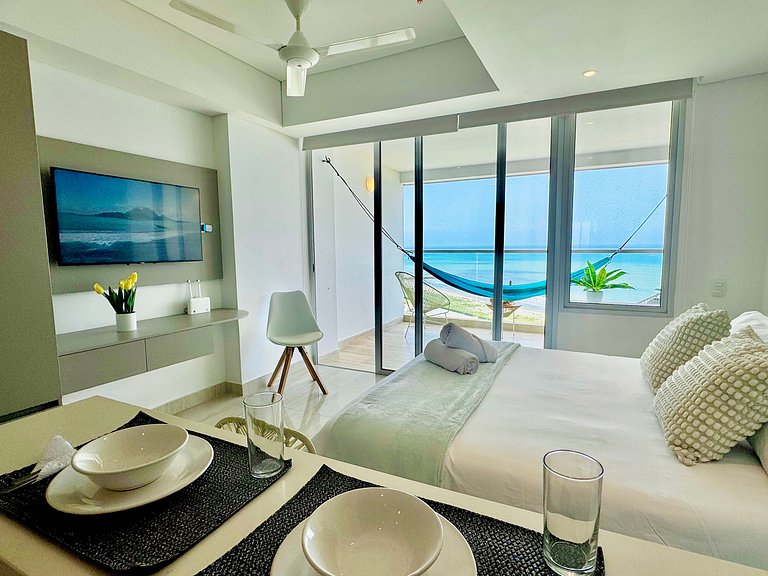 Loft com vista para o mar. Crespo. Piscina
