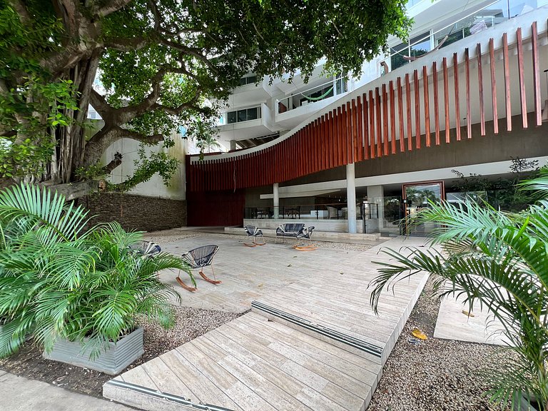 2 quartos à beira-mar com hidromassagem privativa