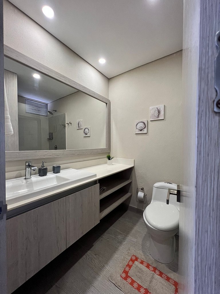 2 quartos à beira-mar com hidromassagem privativa