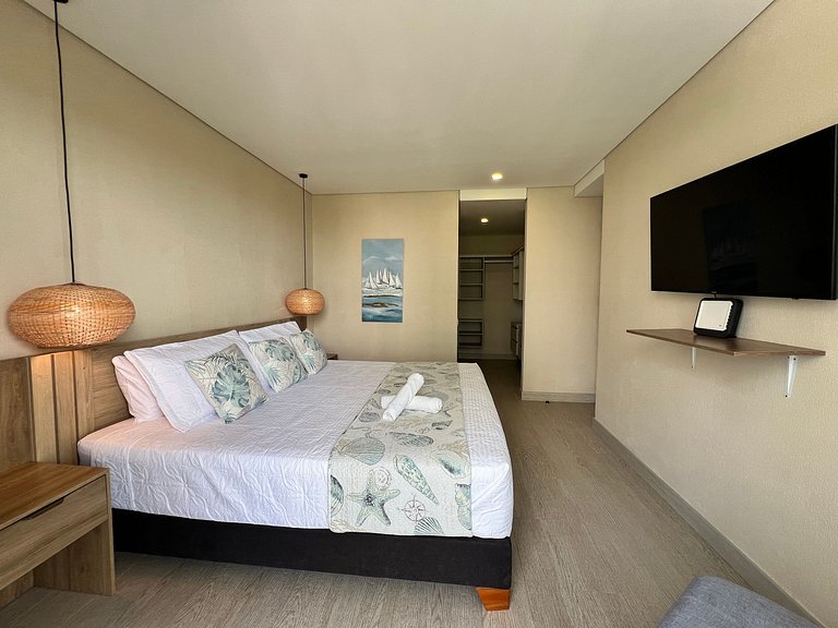 2 quartos à beira-mar com hidromassagem privativa