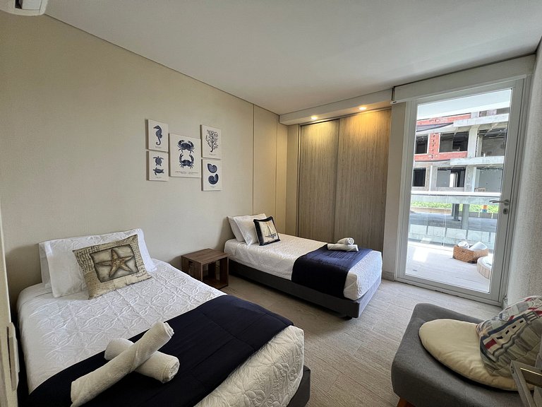 2 quartos à beira-mar com hidromassagem privativa
