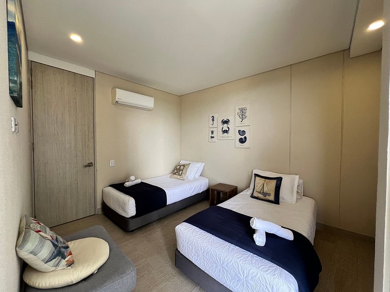 2 quartos à beira-mar com hidromassagem privativa