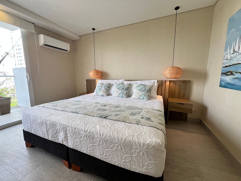 2 quartos à beira-mar com hidromassagem privativa