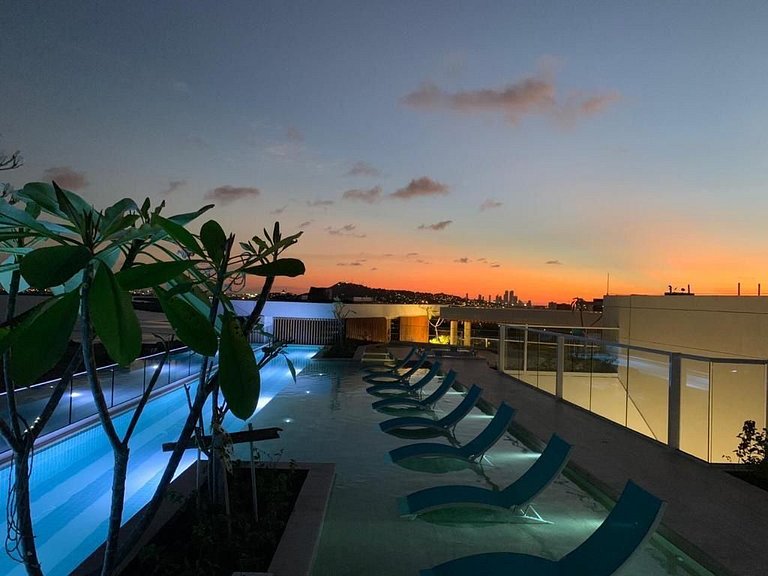 2 quartos à beira-mar com hidromassagem privativa
